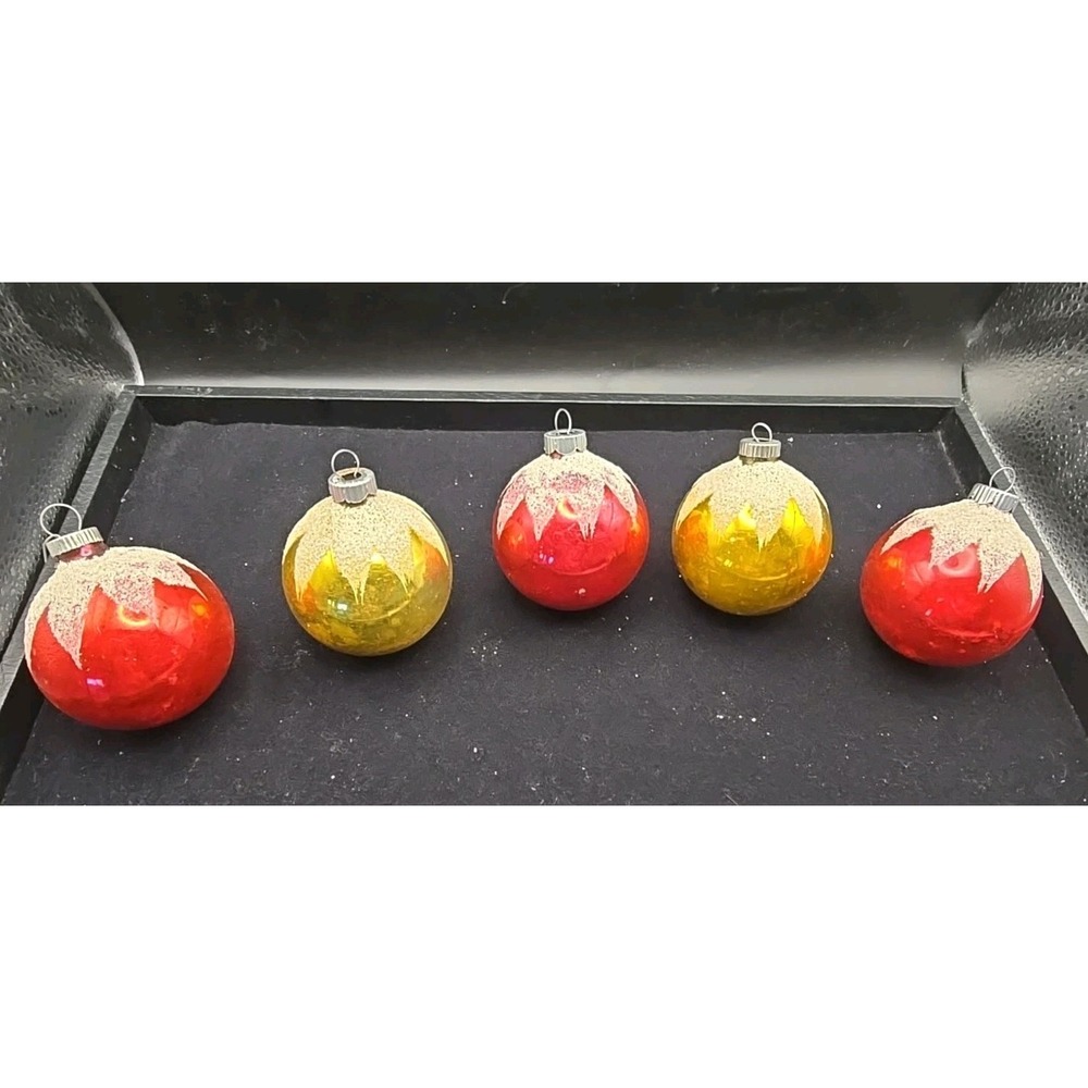 5 Vintage Shiny‎ Brite Christmas Bulbs - USA. 25T